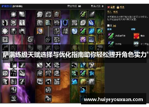 萨满练级天赋选择与优化指南助你轻松提升角色实力